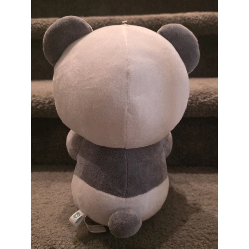 Anirollz 14”  Grey/white Panda With Lemon Cupcake - Cute For Birthday